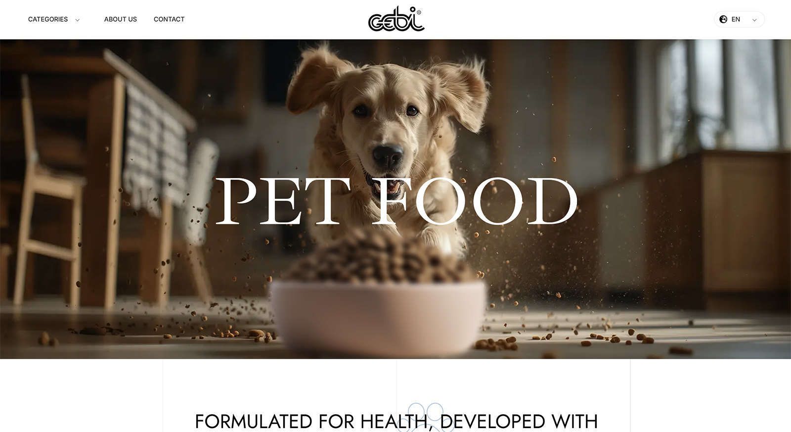 Gebi website — Pet food category